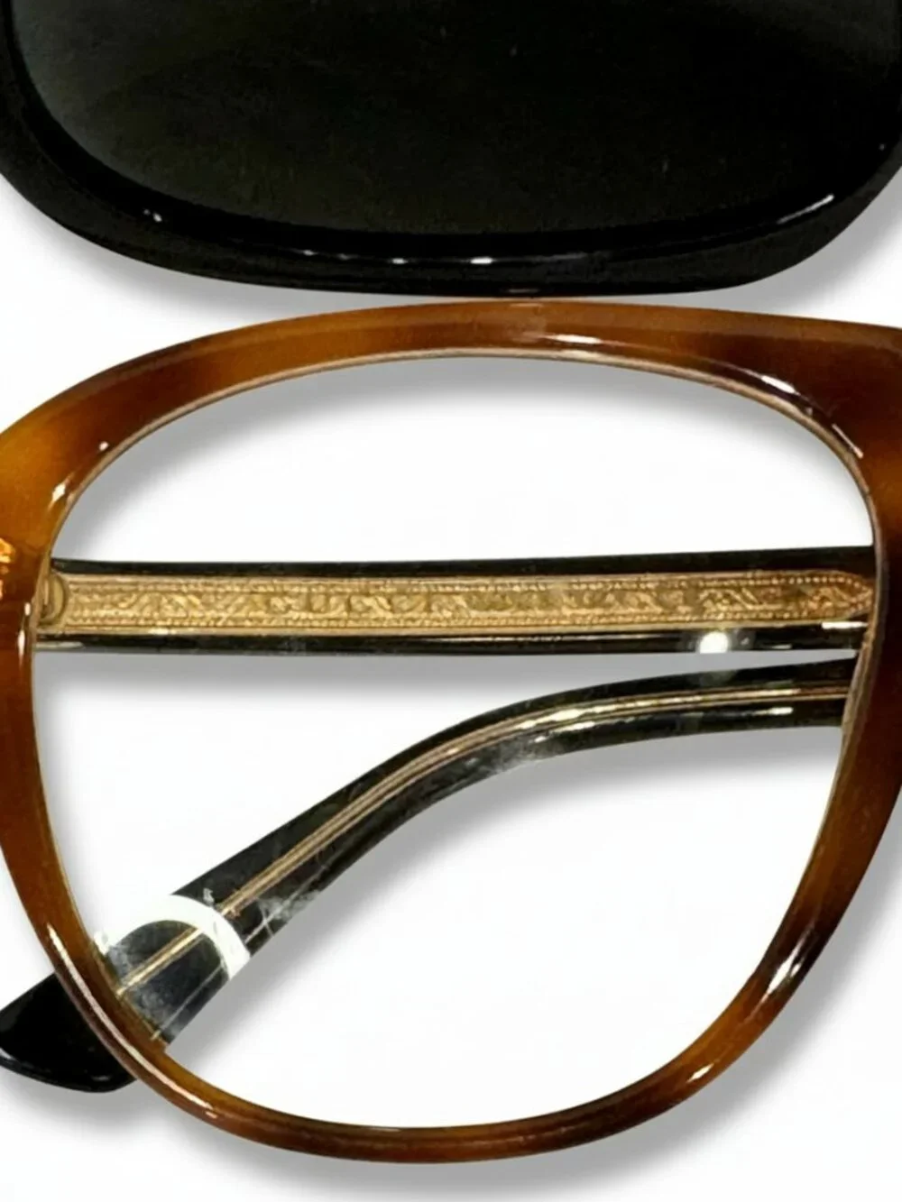 GUCCI GG0087S Flip Up Retro Aviator Sunglasses Black Havana Gold NWT Unisex 56mm